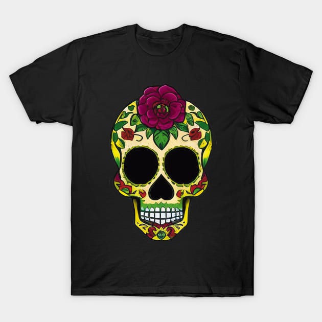 Celebrate Día de los Muertos with this colorful sugar skull art 4 T-Shirt by ImaginativeInkPOD